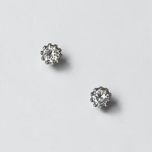Crown Silver Stud Earrings